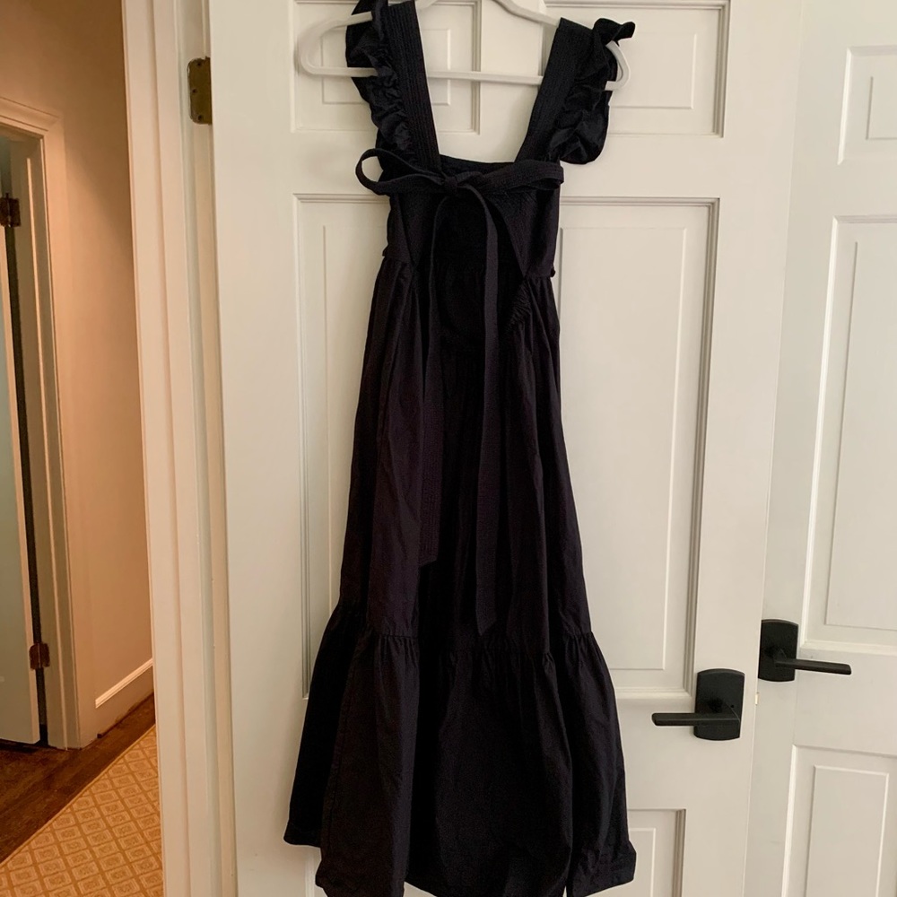 Self Portrait Black Flutter Sleeve Maxi Dress Sz 2